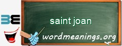 WordMeaning blackboard for saint joan